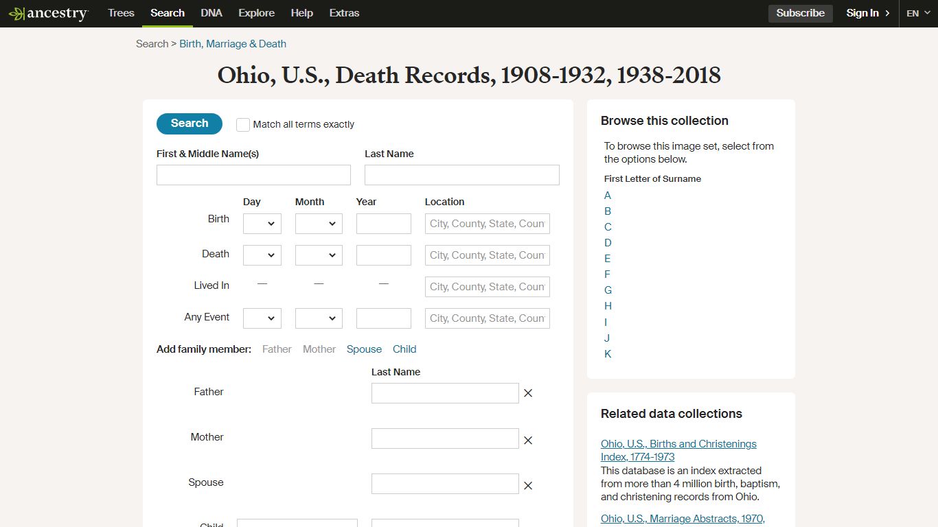 Ohio, U.S., Death Records, 1908-1932, 1938-2018 - Ancestry
